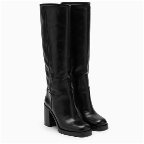 prada knee high boots vintage|Prada block heel boots.